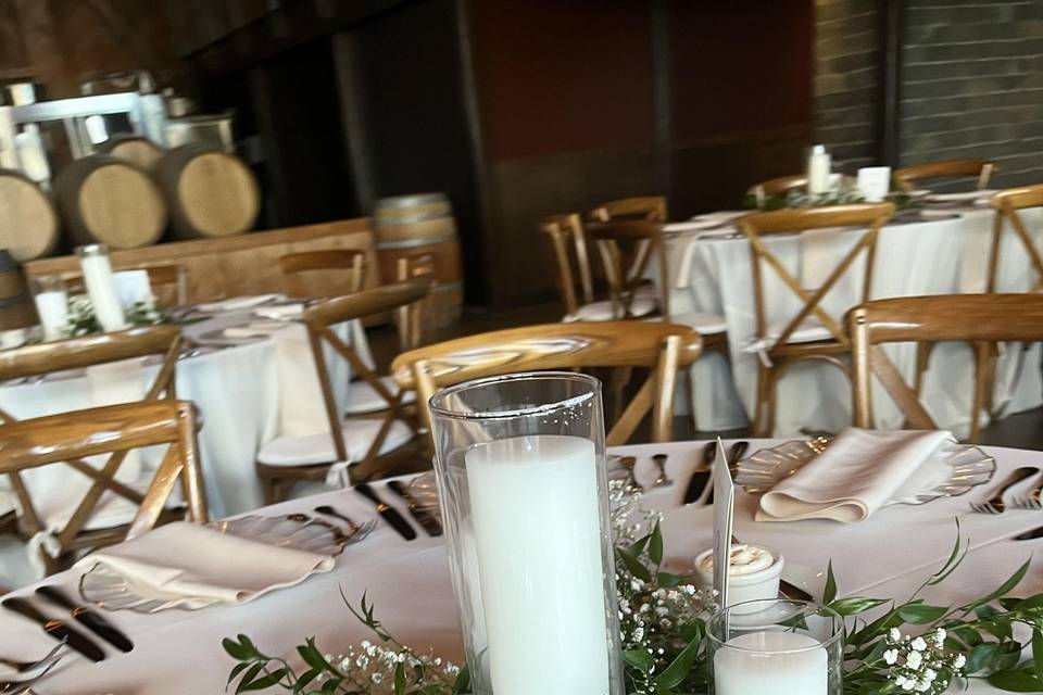 Cylinder vases with candles gr