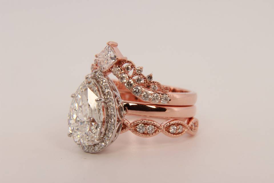 Rose Gold Custom Wedding Set