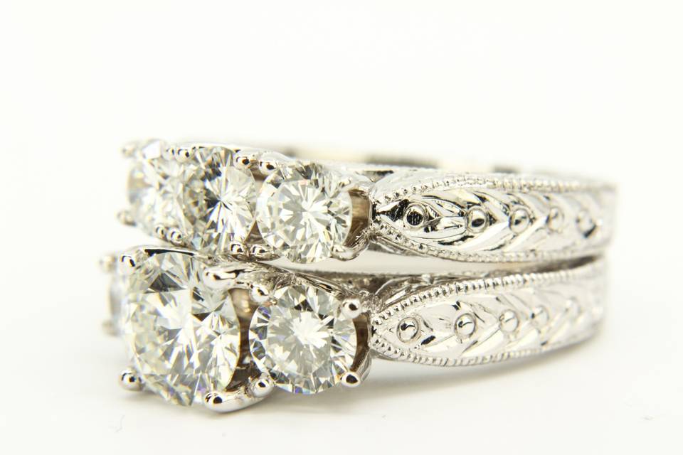 3-Diamond Custom Ring Set