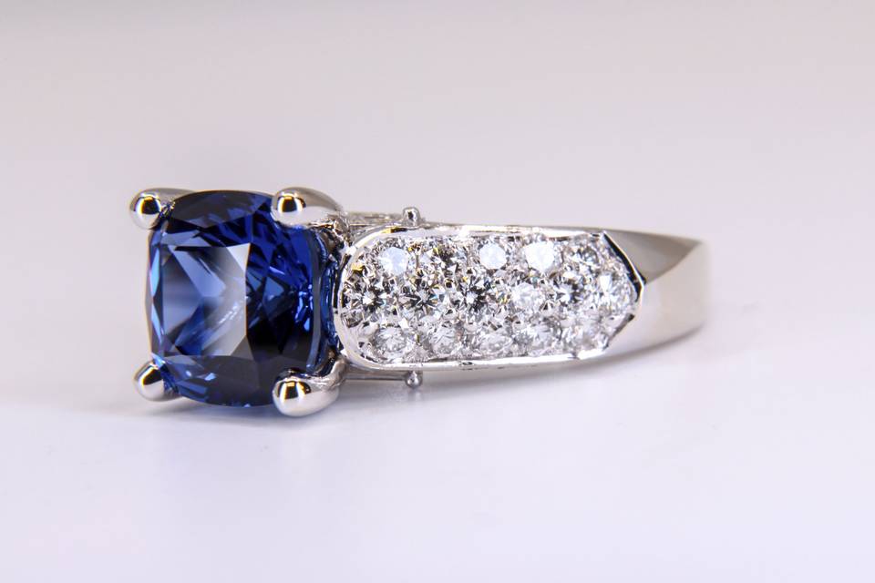 Sapphire custom engagement ring