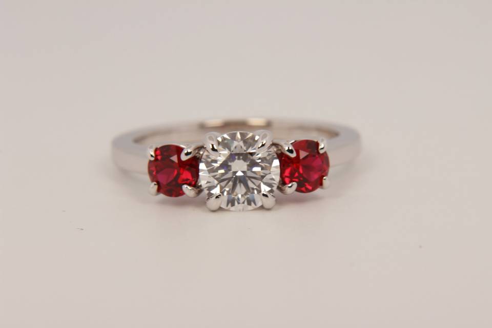 Lab-Grown Ruby & Diamond Ring
