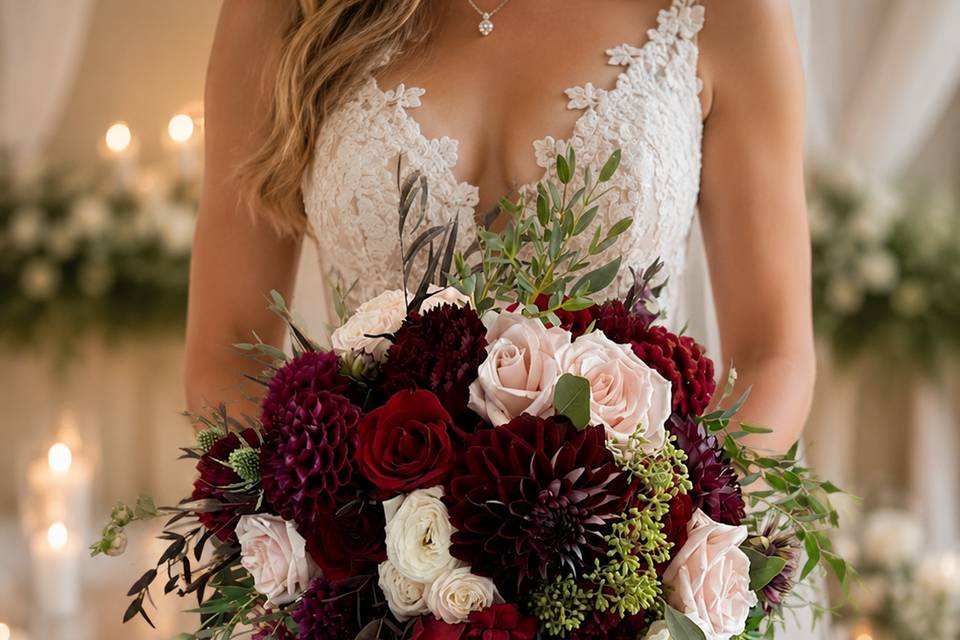 Maroon and Ivory