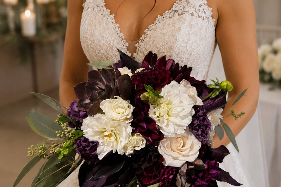 Plum and Succulents