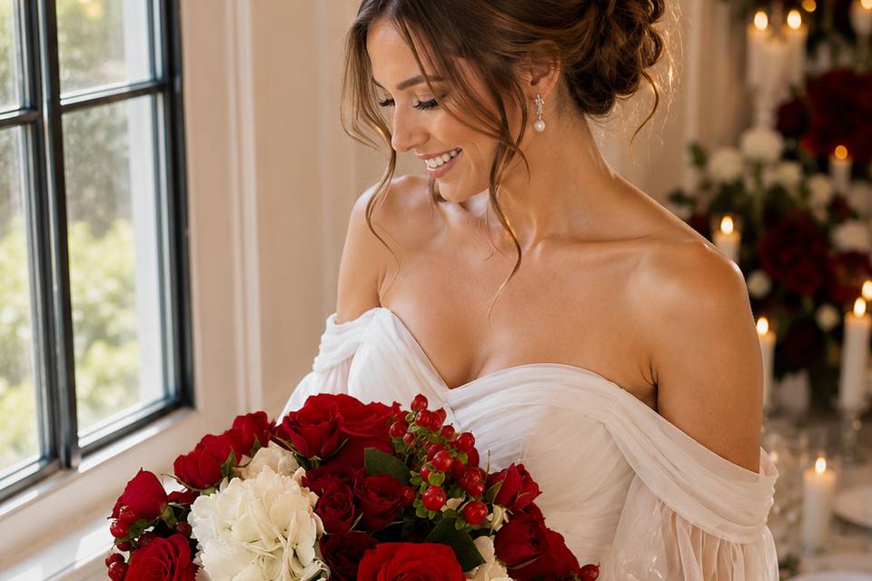 Red and White wedding