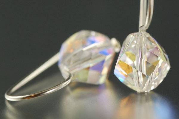 Sparkling Swarovski crystal bridal earrings