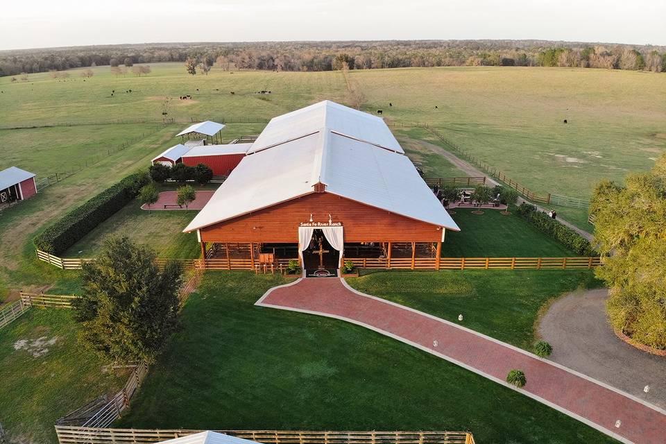 Aerial of Barn