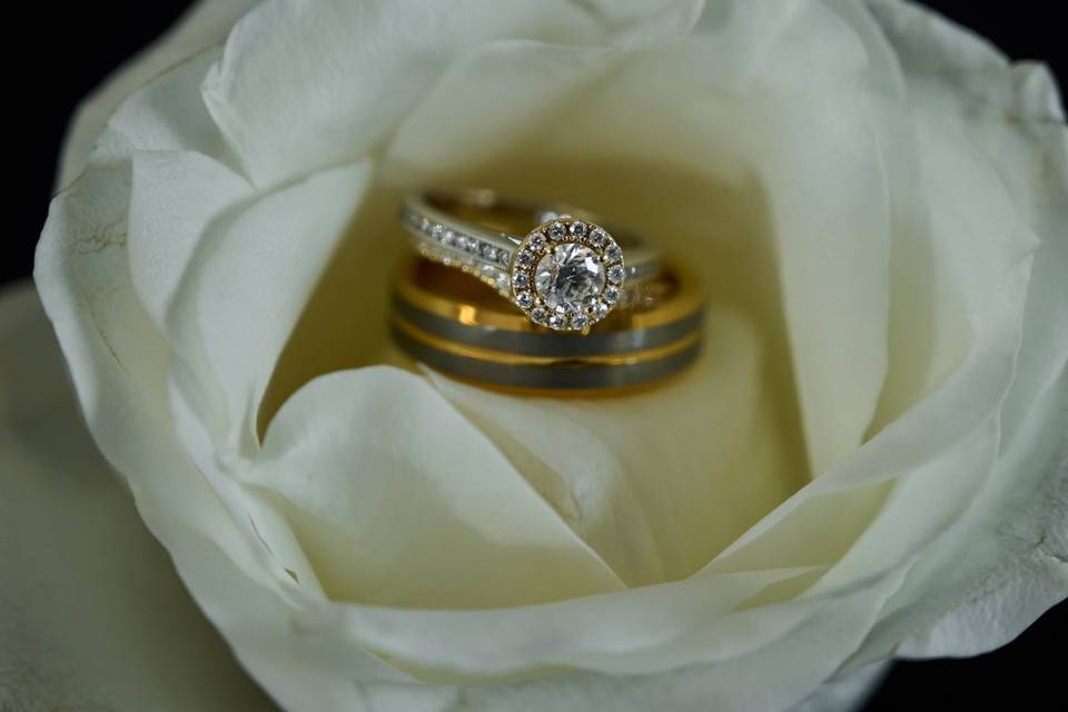 A set of Wedding Rings in Rose