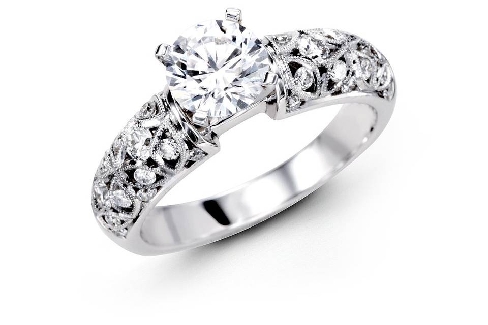 lp1582
This gorgeous 18K white engagement ring is comprised of .50ctw round white Diamonds.