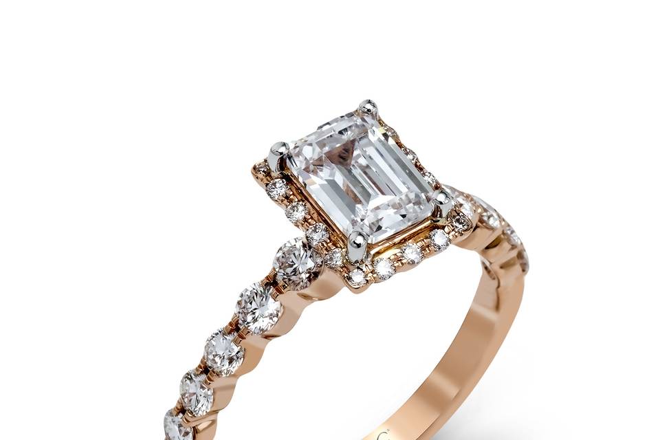 Style	MR2088	<br>	18K rose gold ring comprised of 0.64ctw round white diamonds.