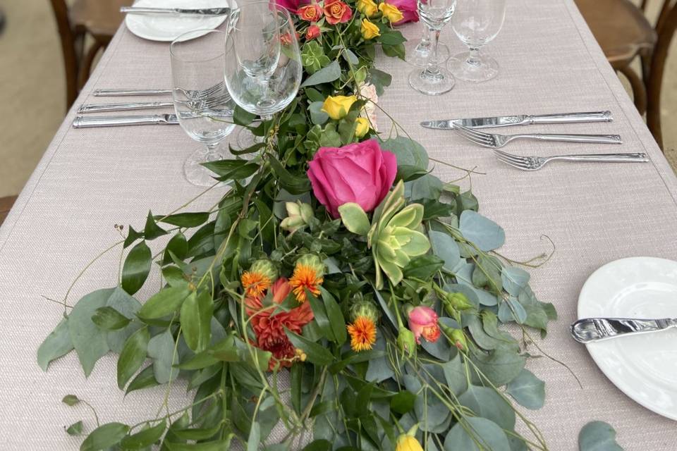 Pops of color tablescape