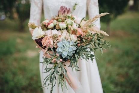 Pampas Grass & Succulents