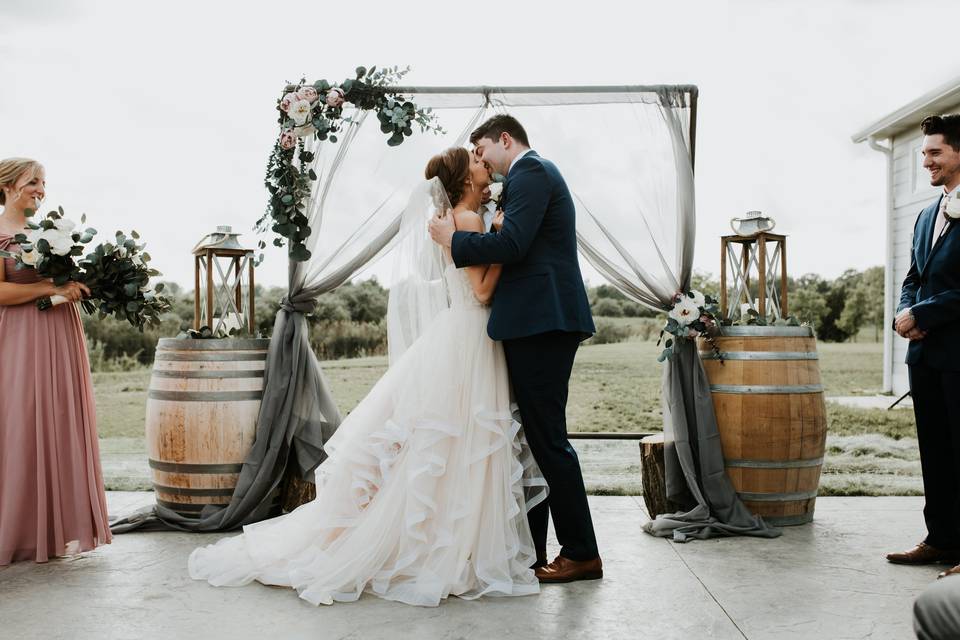 Outdoor patio ceremony