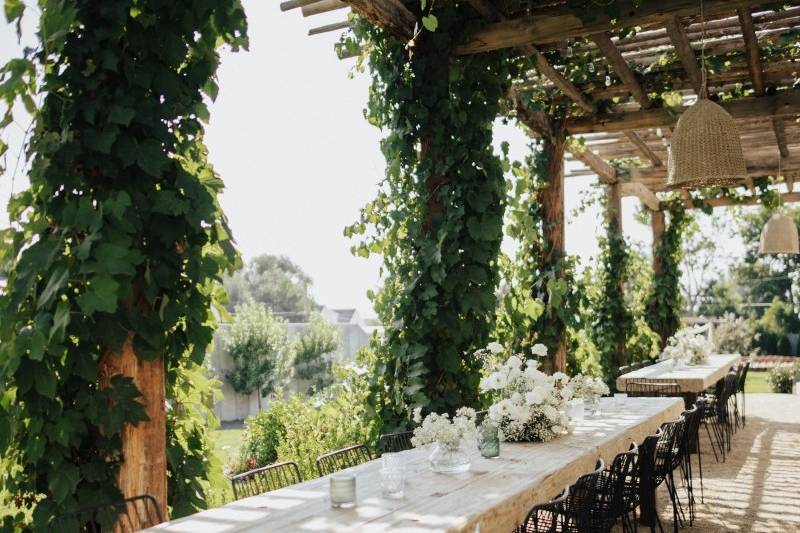 Trellis with decor and florals