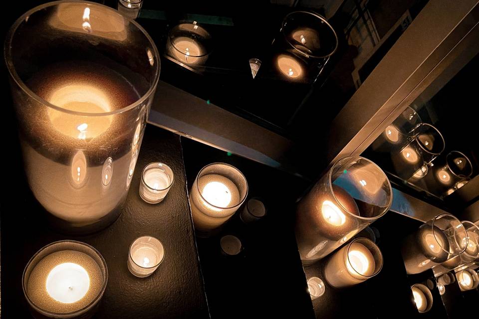 Nighttime candle light