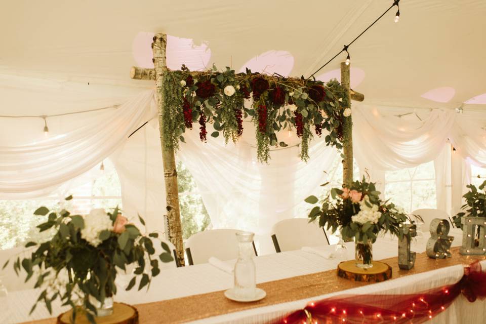 Reception tent