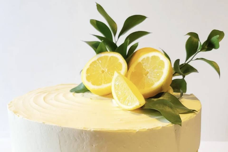 Lemon-themed cake