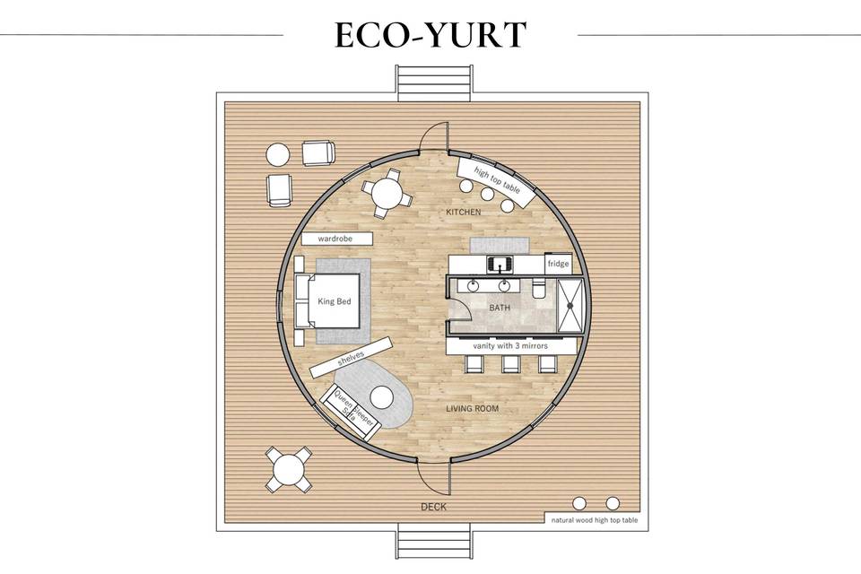 Eco-yurt's floor plan