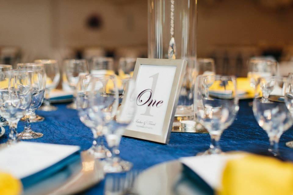 Close up of table number
