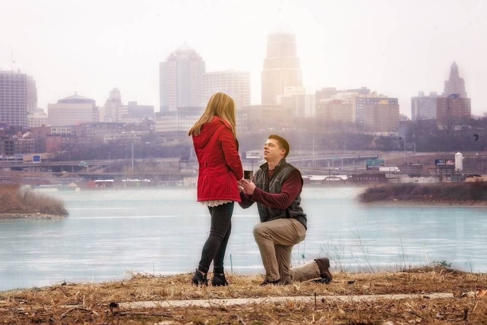 A surprise proposal downtown