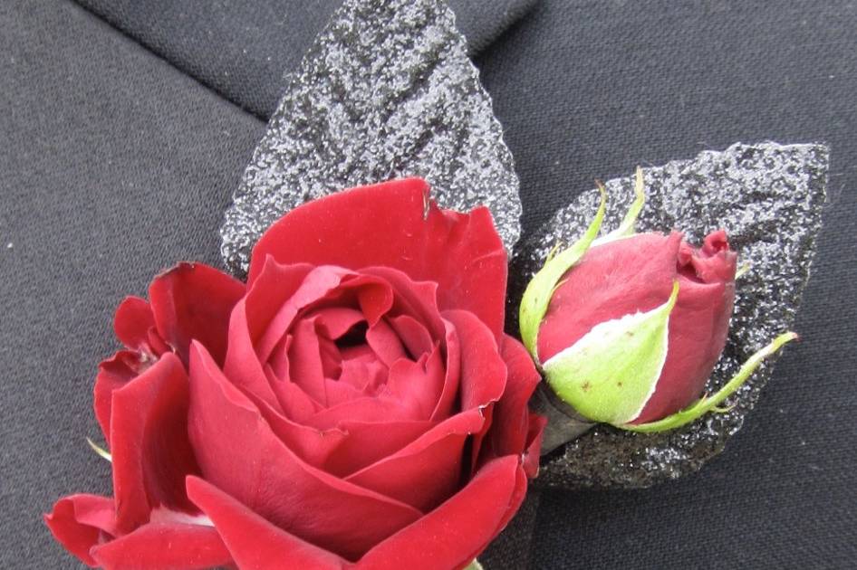 Red Rose Rock N Roll Boutonniere