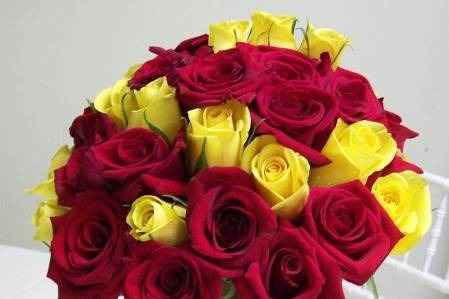 Red and yellow roses