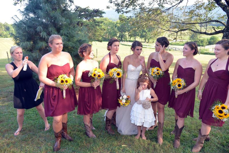 The bride and Bridesmaids