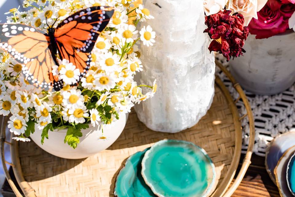 Selenite + Agate Coasters