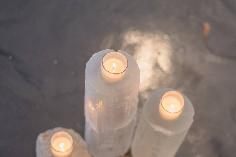 Selenite Lamps/ Candle holders