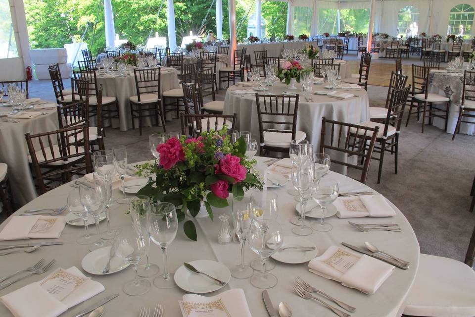 All white table setup