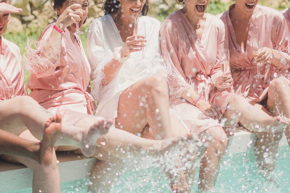 Splashing with the Bridesmaids