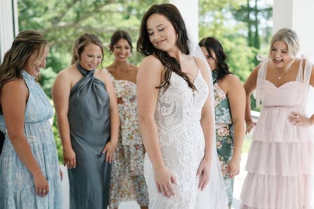 Bride and bridesmaid