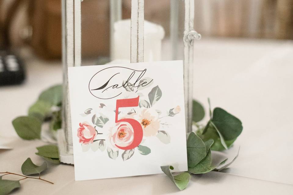 Floral table number