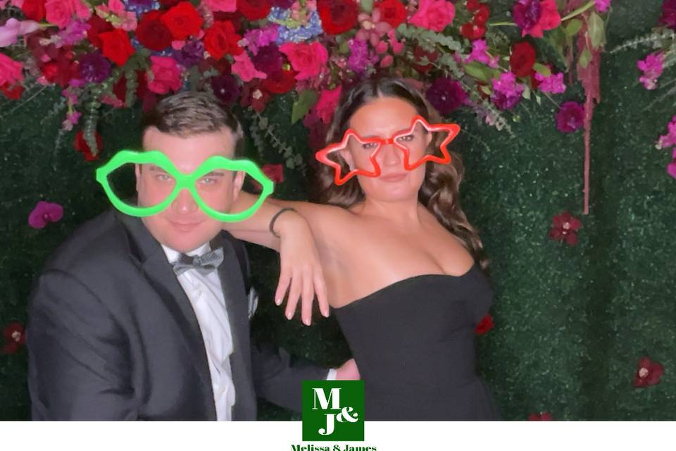Couple with photo props