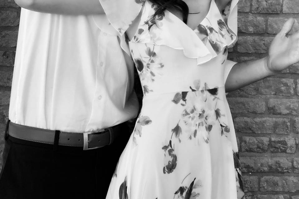 Couple in B&W filter