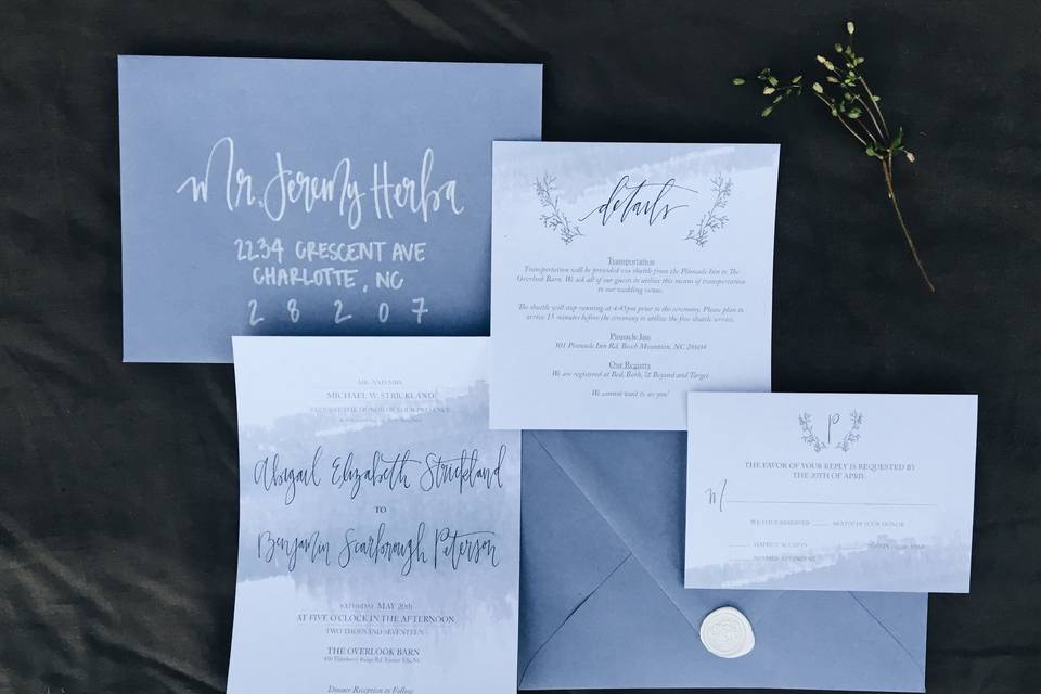 Dusty Blue Invite Suite