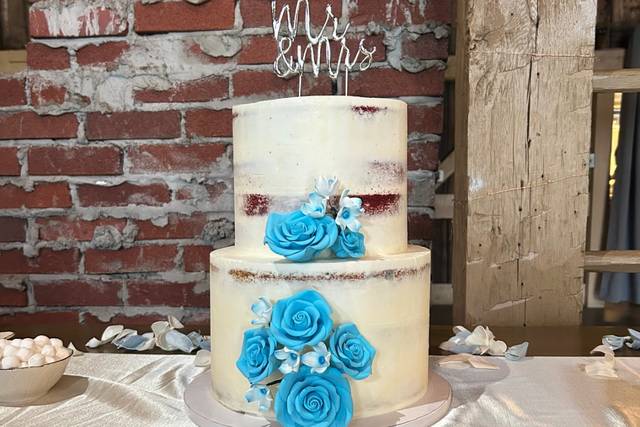 Naked Cake w/ Sugar Flowers