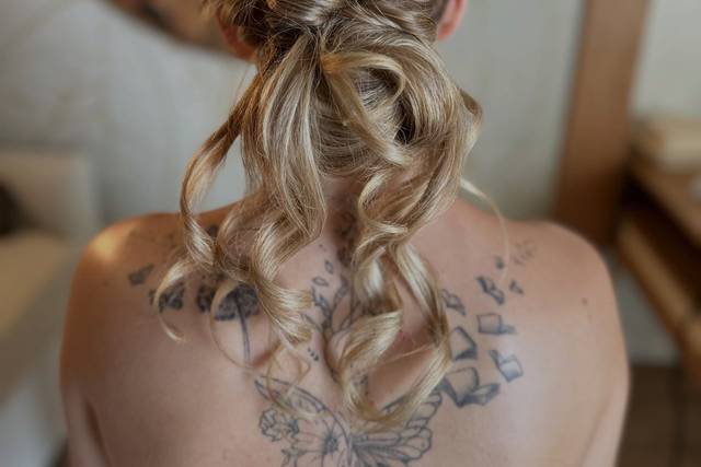 Long hair updo