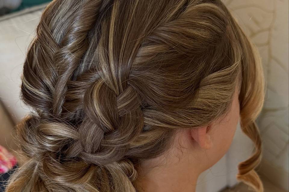 Long hair updo