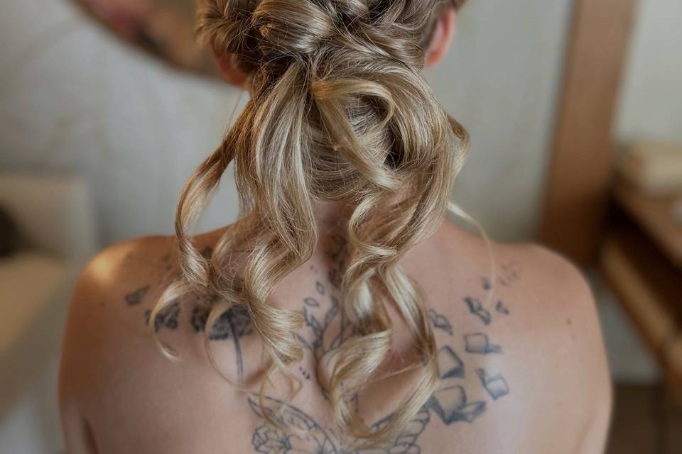 Long hair updo