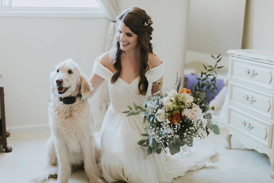 Bride and Dog