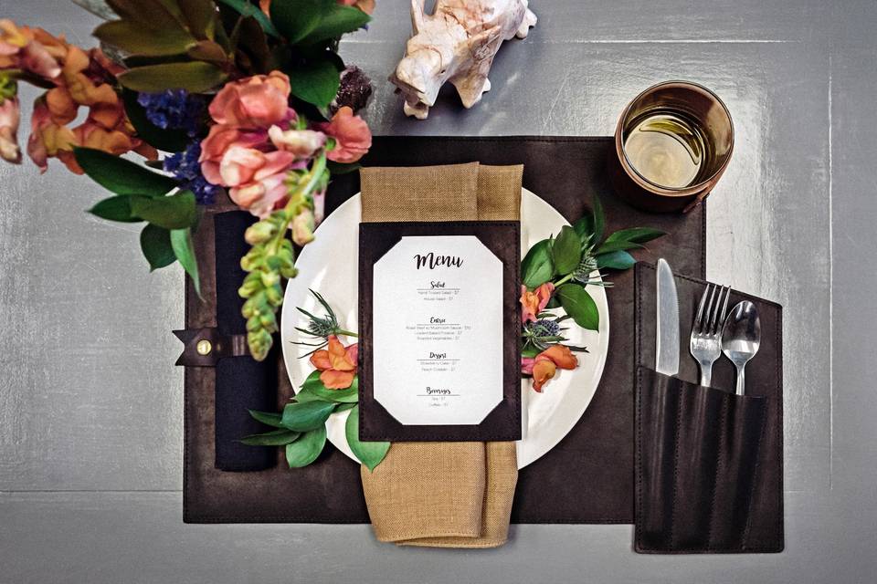 Leather Menu & Placemat