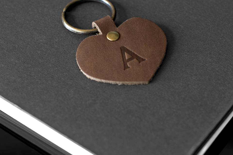 Brown Heart Keychain