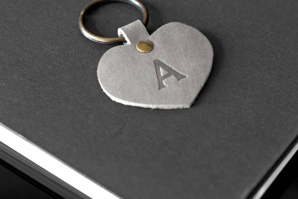 Gray Heart Keychain