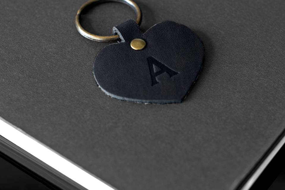 Navy Heart Keychain