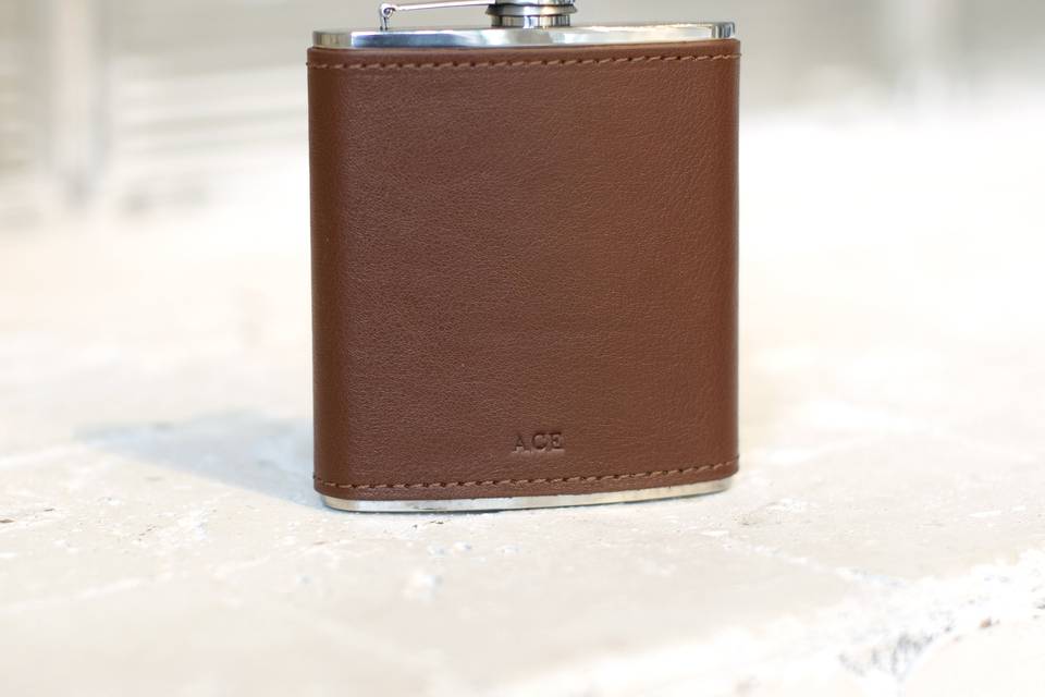 Cognac Wrapped Flask
