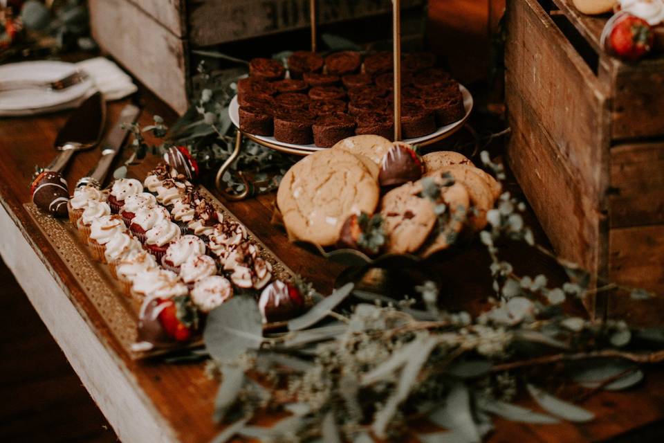 Assorted dessert display