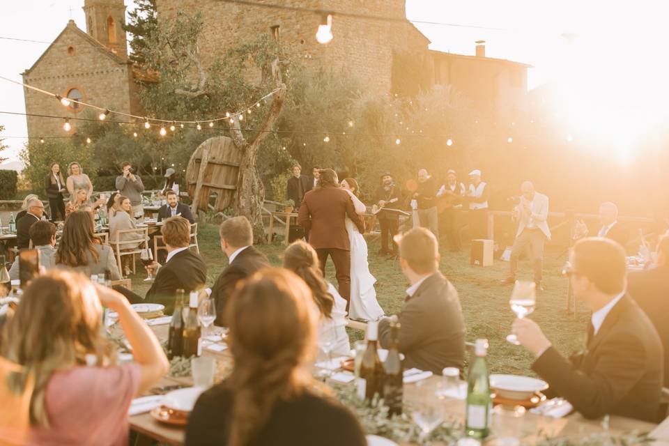 First dance at sunset dinner