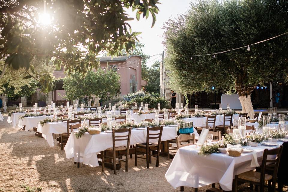 Outdoor reception in Crete