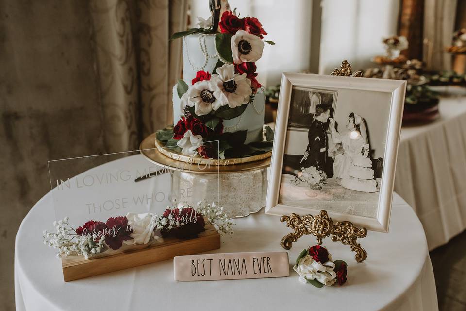 Cake & Memory Table