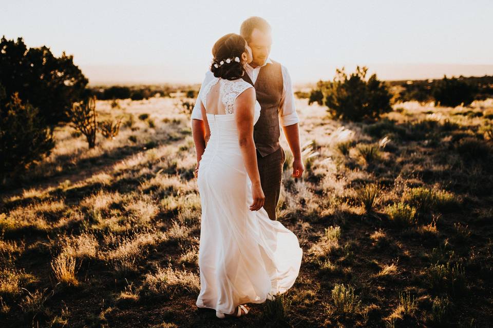 Sandia Mountains outdoor wedding.